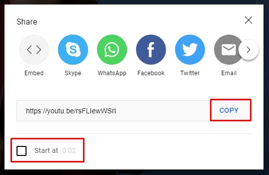 Pick the time of the video start
