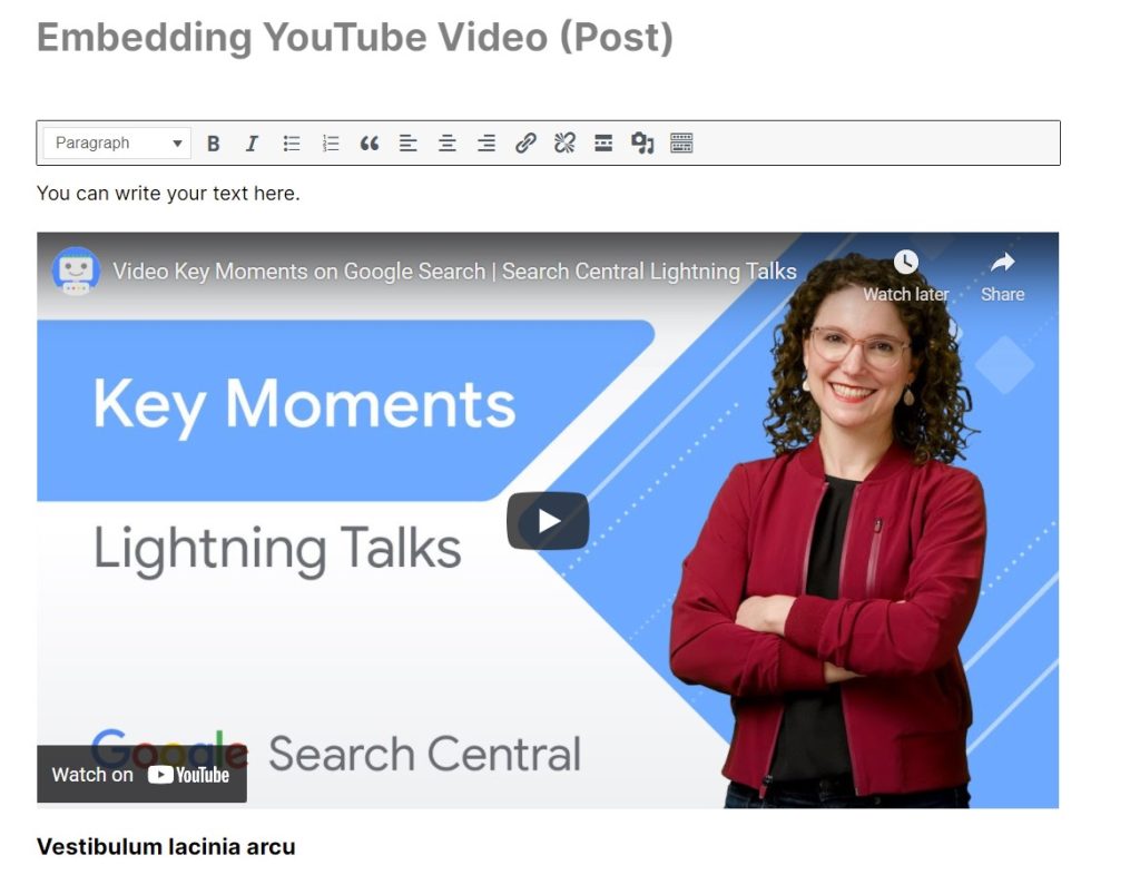 Video Embedded