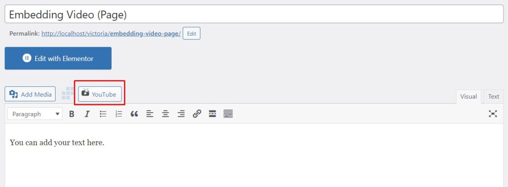 Embed Plus Plugin Yotube Button