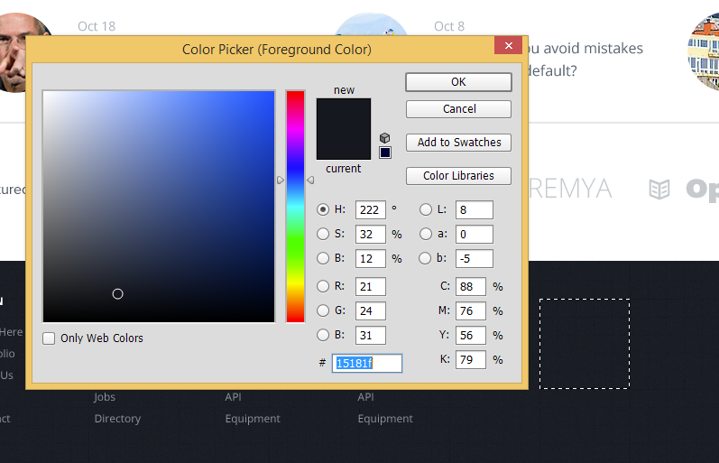 Find color code using Eyedropper tool