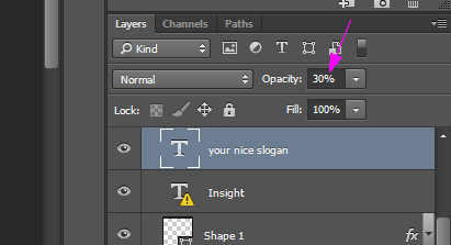 Text opacity settings.