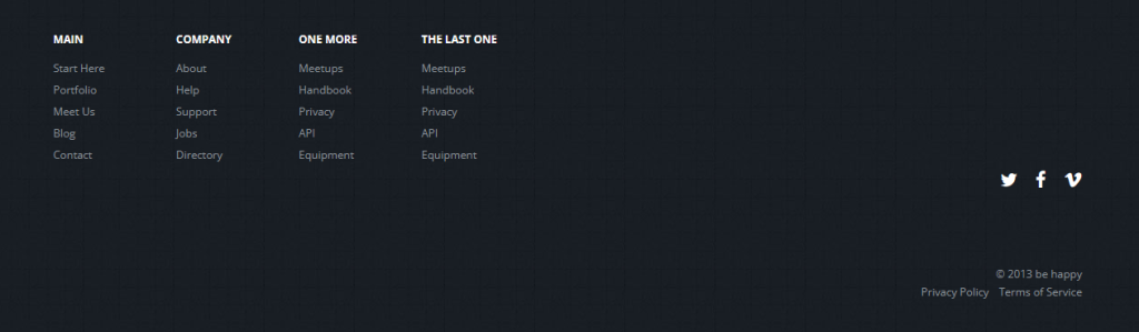 Footer nav